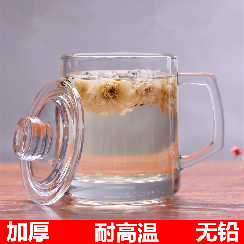 乐美雅玻璃牛奶杯家用玻璃杯子水杯带把带盖透明微波炉耐热早餐杯-图2