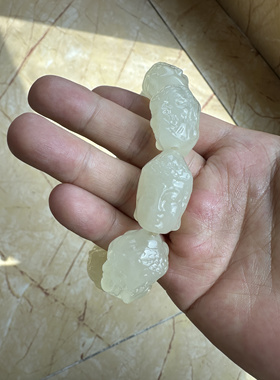 天然和田玉手串黄口晴水一念之间手链高档守护男款玉石珠串佛珠