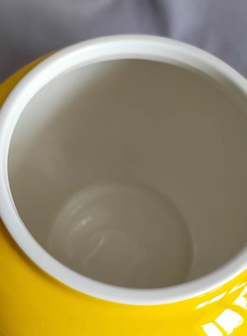 文昌罐 陶瓷罐风水摆件700毫升黄色将军罐文昌帝君5讳字