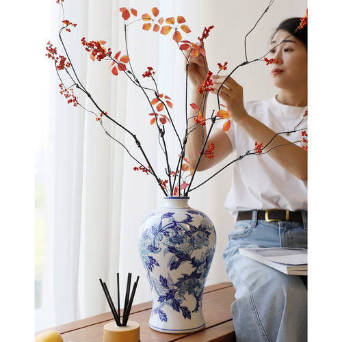 特大山归来铁线莲观音莲仿真花假花绢花客厅玄关插花摄影道具 - 图2