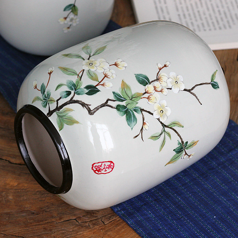 中式陶瓷花瓶摆件客厅玄关花艺居家水培创意简约圆形乔迁送礼花器,淘宝优惠券,粉丝福利购,淘宝优惠卷