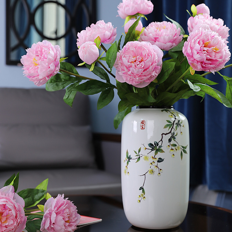 中式陶瓷花瓶摆件客厅玄关花艺居家水培创意简约圆形乔迁送礼花器,淘宝优惠券,粉丝福利购,淘宝优惠卷