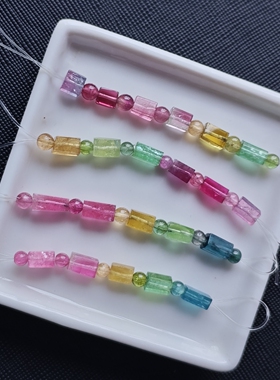 随形原石手串碧玺玻璃体简约女