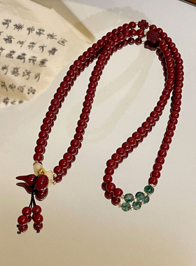 高级感多层朱砂手链轻奢小众