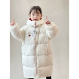 Зимний детский пуховик, бархатная удерживающая тепло толстовка с капюшоном, 2023, утиный пух