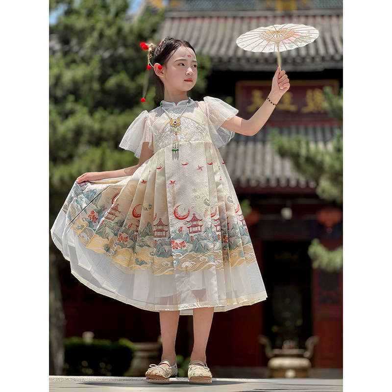女童汉服2025春夏季新款儿童国风连衣裙织锦马面裙古风裙子演出服,淘宝优惠券,粉丝福利购,淘宝优惠卷