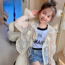 Girl Jacket Child Breathable Sunscreen 2022 Summer Foreign Pie Sweatshirt Baby Lace Blouse Child Clothing