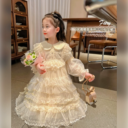Платье, весенний детский осенний наряд маленькой принцессы, стиль Лолита, наряд на выход
