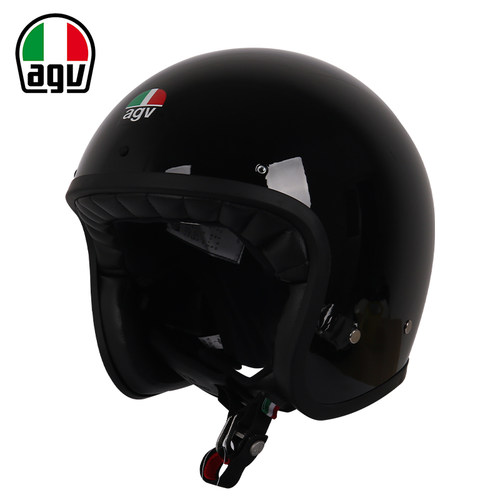 AGV X70摩托车复古头盔机车骑行半盔4/3半覆式太子头盔春夏个性 - 图1