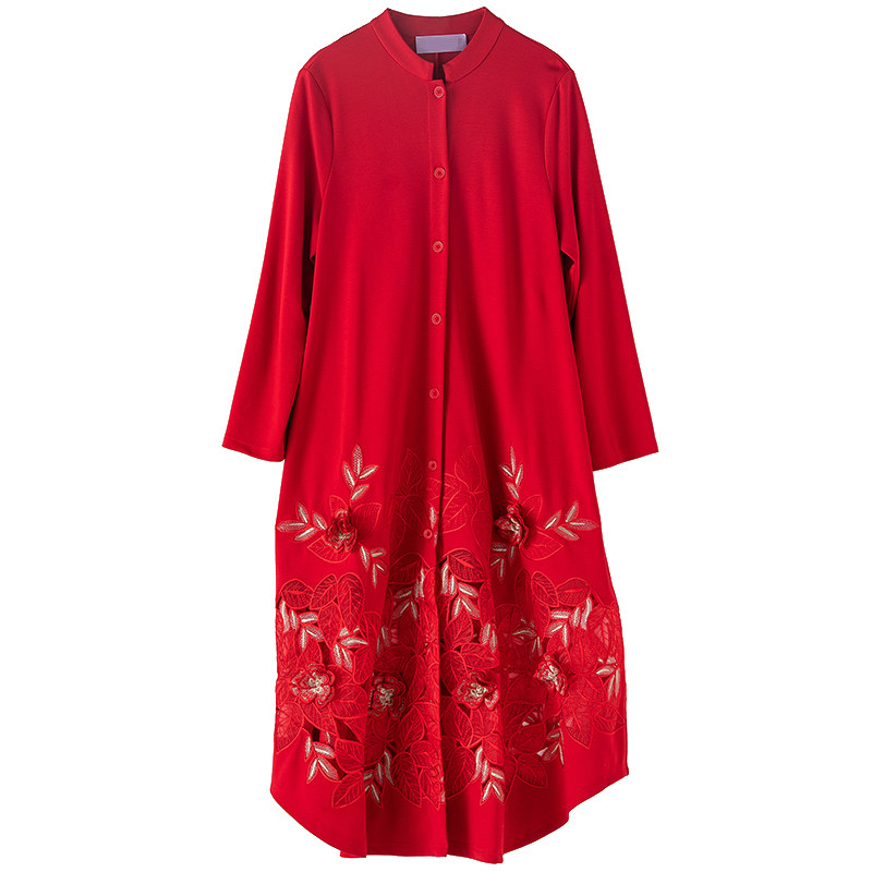 中国风风衣胖女人外套特大码宽松春秋加肥加大200斤胖mm复古刺绣,淘宝优惠券,粉丝福利购,淘宝优惠卷