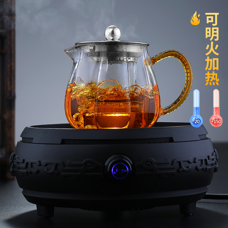 弘佰特南瓜茶壶耐热玻璃茶漏花茶壶小茶壶钢漏壶 - 图1