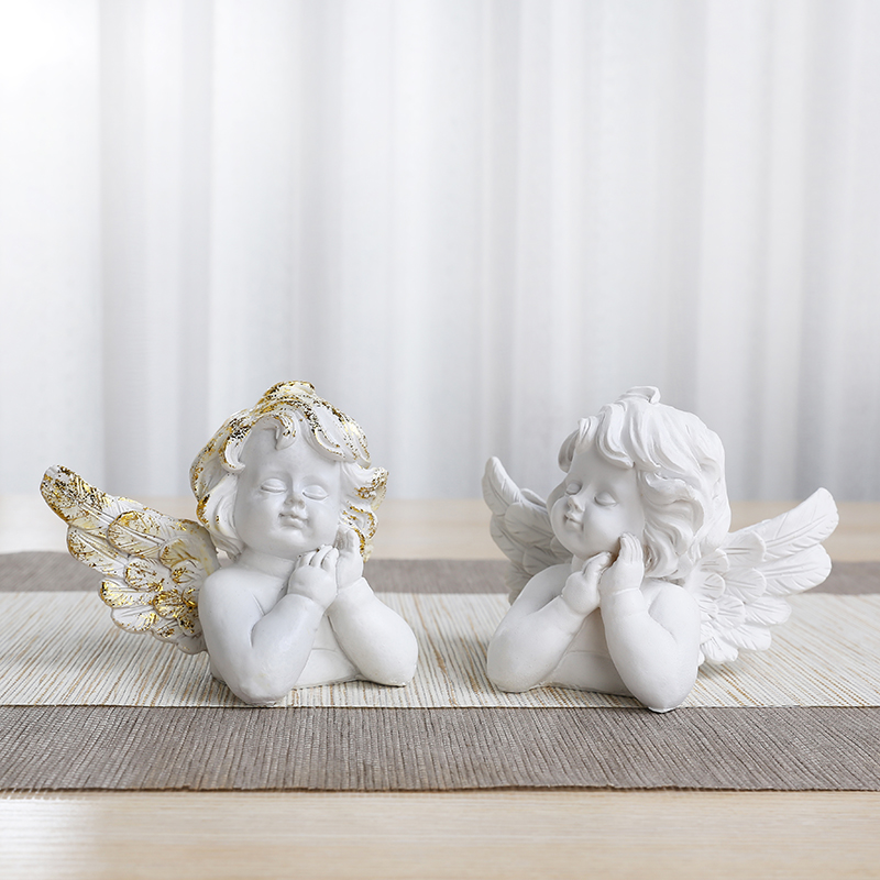 客厅树脂小摆件半身天使人物家居北欧简约桌面现代婚礼礼物装饰品