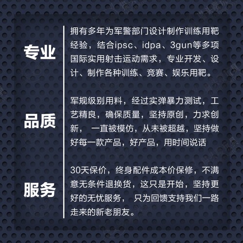 新品MT08不锈钢靶 IDPA IPSC职业射击训练靶金属靶子软弹水弹乐辉 - 图3