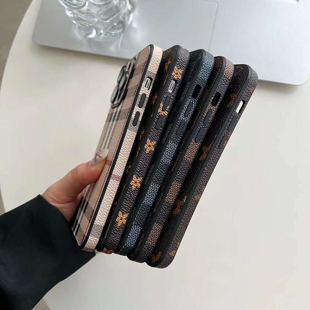 镜头带膜适用苹果16pro手机壳潮牌iphone17promax保护套皮质全包防摔高档15p复古欧美奢华高级老花14小众格子,淘宝优惠券,粉丝福利购,淘宝优惠卷