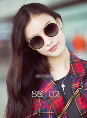 吴昕倪妮同款欧美圆框双梁个性