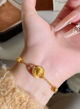 千夕 足金999行星手链黄金手链女款七夕情人节生日礼物送老婆女友
