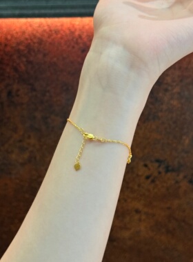 千夕 足金999五花满钻牡丹手链黄金手链女款情人节生日礼物送女友