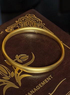 千夕 足金999椭圆贵妇手镯黄金手镯女款情人节生日礼物送女友