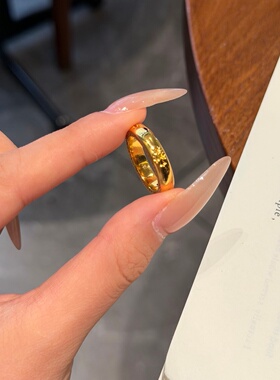 千夕 足金9995D十字点钻戒黄金戒指女款求婚情人节生日礼物送女友