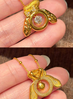 千夕 足金999灵动-可琦安黄金吊坠女士春节情人节生日礼物送女友