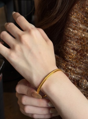 千夕 足金999新品筷子手镯黄金手镯女款情人节生日礼物送女友