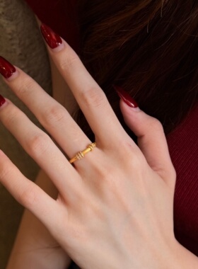 千夕足金9995D时来运转戒黄金戒指女款送女友七夕情人节生日礼物