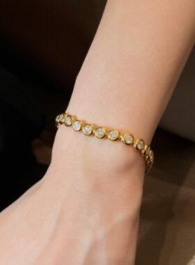 千夕 足金999金泡泡手链黄金手链女款七夕情人节生日礼物送女友