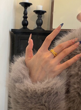 千夕足金9995D环环相扣戒黄金戒指女款送女友情人节生日礼物