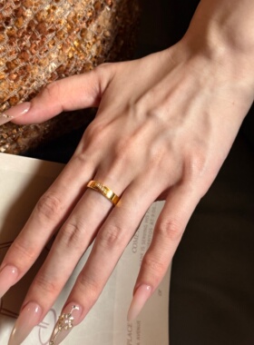 千夕 足金999简约流光戒黄金戒指女款求婚情人节生日礼物送女友