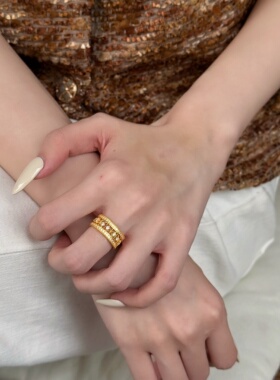 千夕足金999云间织金戒黄金戒指可爱女款情人节生日礼物送女友