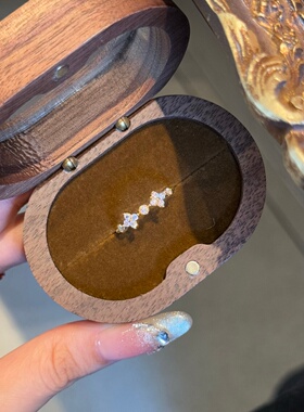 千夕足金9996D镶嵌双花戒黄金戒指女款求婚情人节生日礼物送女友