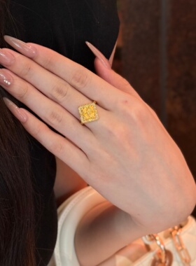 千夕足金999拉丝四叶草戒黄金戒指女款送女友七夕情人节生日礼物