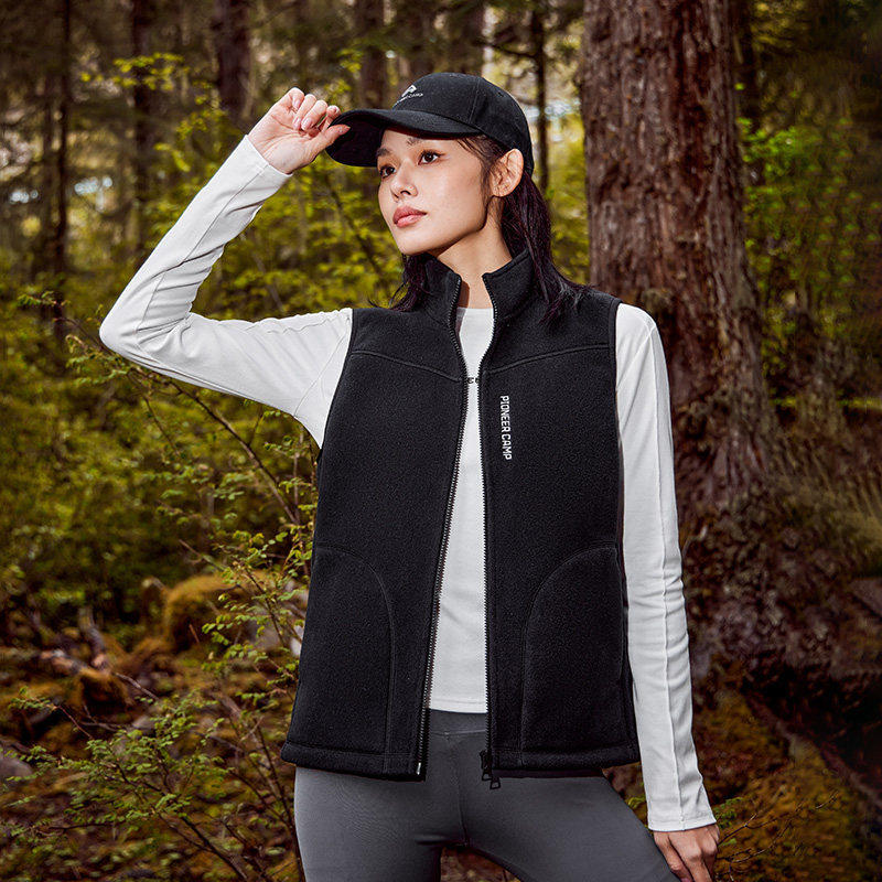 Pathfinder Outdoor Fleece Clothes Women's Autumn Double-sided Polar Fleece Vest Warm Vest Jacket Sleeveless Top Jacket