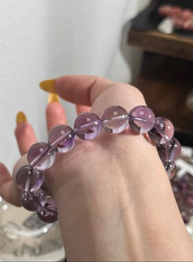 天然紫水晶简约招财可爱气质手链