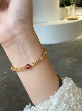 金发晶金发超闪天然水晶手链女