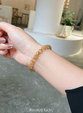 金发晶天然巴西钛晶板钛招财手链