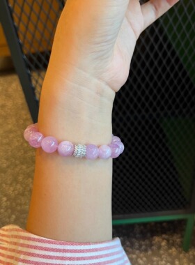 天然薰衣草紫白水晶手链