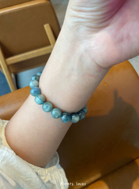 梵高星空老料天然猫眼蓝晶石手链