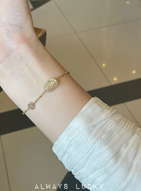 女水晶手链天然金发晶貔貅招财