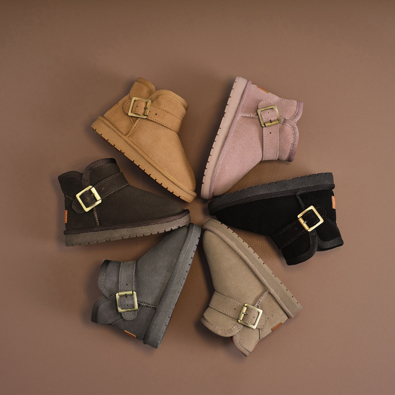 冬季真皮儿童雪地靴男童鞋女童靴子防水防滑宝宝保暖鞋加绒棉鞋子,淘宝优惠券,粉丝福利购,淘宝优惠卷