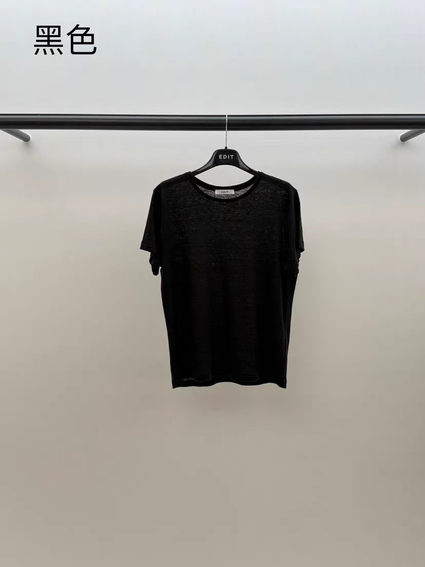 现 韩国东大门edit女25夏季新款夏季时尚简约百搭宽松薄款短袖T恤 - 图1