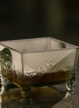 京铜琉璃聚宝盆高端水盂茶具
