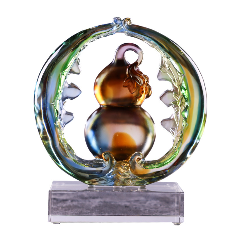 琉璃摆件葫芦装饰生日礼物过寿高档工艺礼品家居退休礼物乔迁