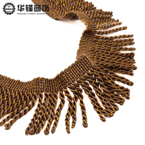 7.5cm宽窗帘金丝绳排花边配件流苏边穗沙发粗排麻花扭排须11.5米 - 图3