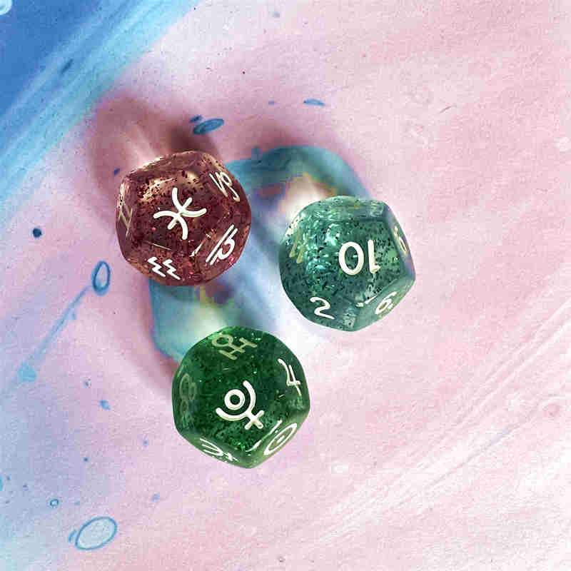 【实物】 Astrological dice 行星星座宫位学习骰子筛子色子桌游 - 图2