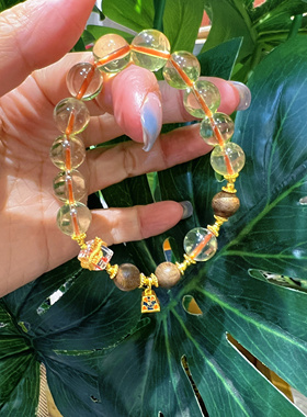 【秘境珠宝】净月·黄水晶沉香手串称心如意