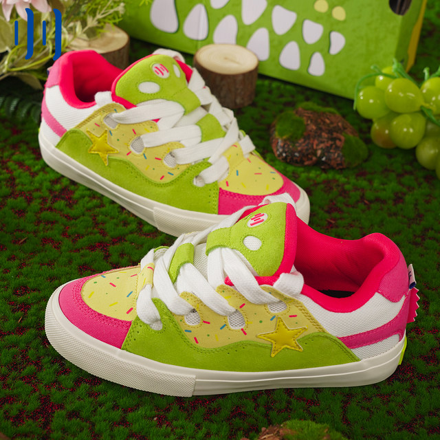 Ollieskate bread shoes small crocodile color BAKE retro casual men's and women's national trend skateboard shoes