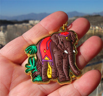 Thai local buy souvenirs Auspicious Elephant Key Buttons Multiple soft glues