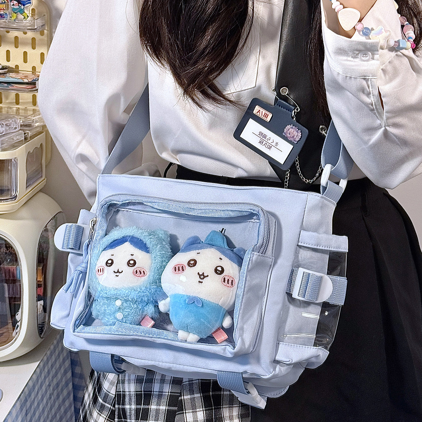 基础款小食量学院风原创透明吧唧谷子追星痛包10cm娃包单肩斜挎包,淘宝优惠券,粉丝福利购,淘宝优惠卷