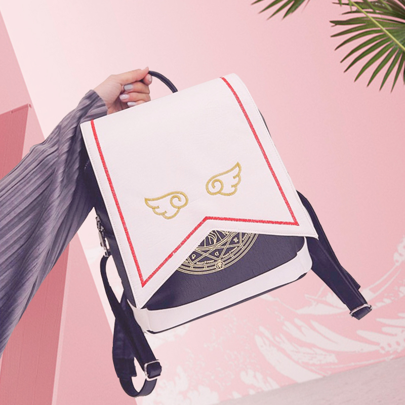 百变小樱同款书包二次元魔卡少女可爱翅膀库洛阵动漫周边双肩背包 - 图0